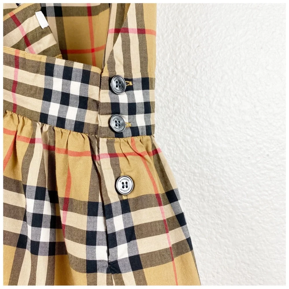 Burberry Tan Plaid Sleeveless Kids Dress